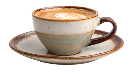 Rustic Ceramic Cappuccino Cup and Saucer Set