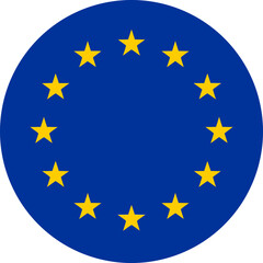 European Union flag vector.  European Union on circle flag. European Union flag for education, infographics, political materials, presentations, web graphics, and print projects