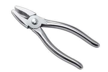 Obraz premium Slip joint pliers, a common hand tool, made of shiny chrome metal. Useful for various tasks. Transparent background