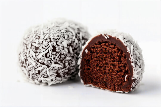 Coconut rum balls with chocolate, perfect for boozy holiday confections.