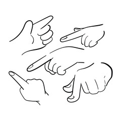 Obraz premium Pointing Hand Line Art Illustration