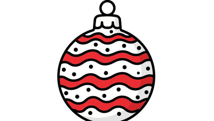 Festive Christmas Ornament with Red and White Design for Holiday Celebrations and Decor