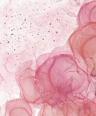 Alcohol ink marble red rose pastel with glitter texture, can be used for background, wallpaper, invitation, brochure, and poster design