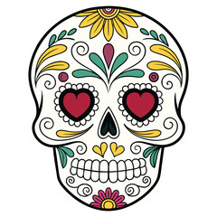 Decorative Mexican Folk Art Skull