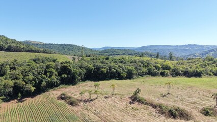 Aerial view of a rural area in southern Brazil 