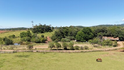 Aerial view of a rural area in southern Brazil 