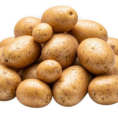 Pile of fresh potatoes isolated on transparent background