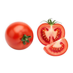 Fresh red tomato isolated on transparent background
