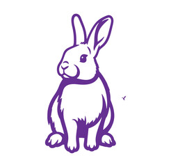 Obraz premium Simple vector illustration of a purple sitting rabbit perfect for various design projects