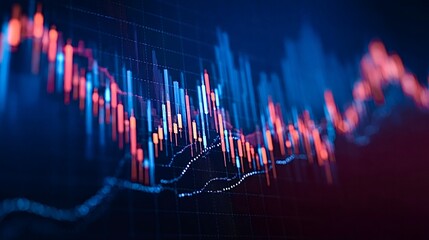 Financial stock market chart showing investment and trading data