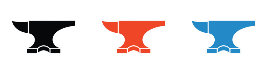 Colorful anvil vector set