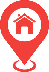 Home house location pin icon, property map marker vector symbol