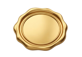 Golden wax seal emblem isolated on transparent background