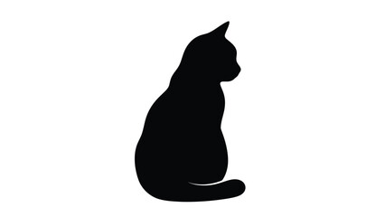 Silhouette of a cat sitting © Shela