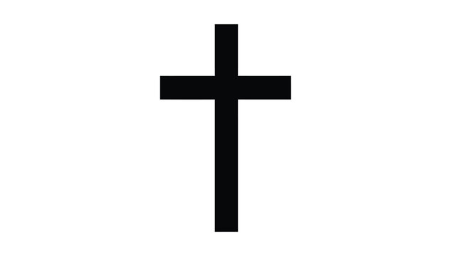 Simple black cross on white background