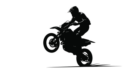 Naklejka premium Motorcycle rider performing stunt jump