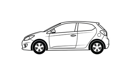 black car isolated on white