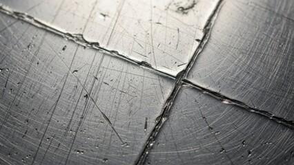 Rough textured metal surface with scratches and visible seams