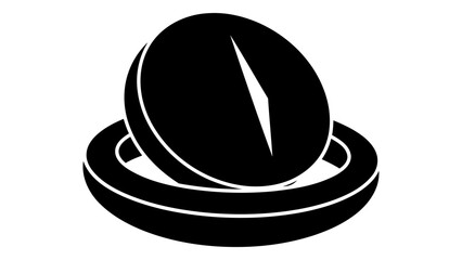 Isolated black compass icon on a white background, symbolizing navigation, direction, and exploration. perfect for trave