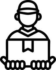 Delivery Man Holding Package