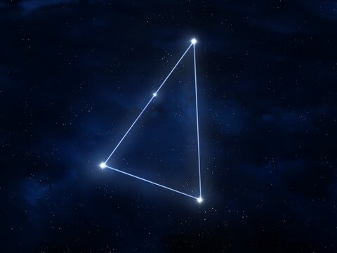 Hydrus constellation in night sky. Bright stars on a black background. Astrological sign.