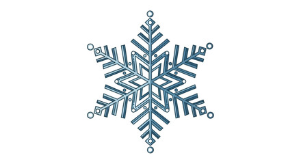 Stylized blue snowflake on a white background