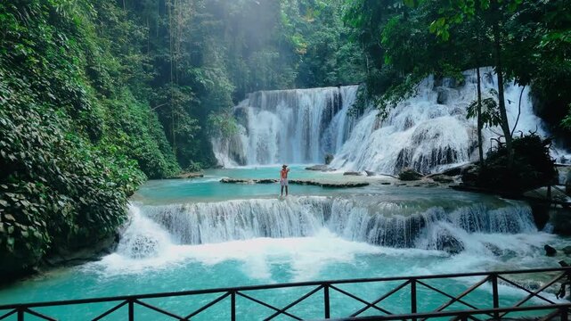 Piala waterfall in the forest in Sulawesi