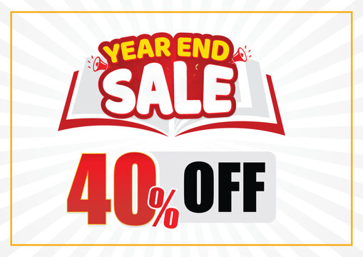 Year End Sale 40 Percent Off Promotional Banner Design