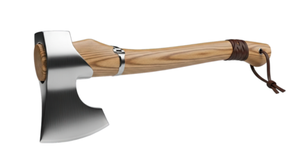 Axe with Wooden Handle Isolated on White