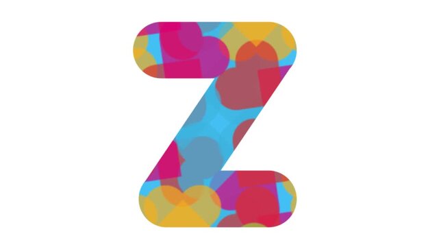 Colorful Letter Z filled with geometric shapes vector design