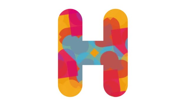 Vibrant Colorful Letter H Design with Geometric Shapes