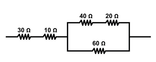 Electrical Circuit Diagram Showing Resistors In Series And Parallel Network For Educational Use