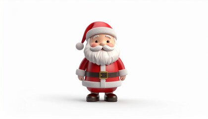 Cheerful Cartoon Winter Holiday Character with White Beard 3D Illustration