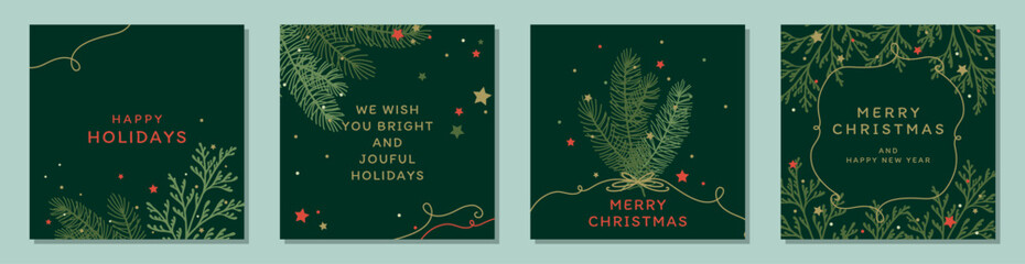 Christmas backgrounds for winter decor. Christmas greeting card. Vector illustration for cover, banner, invitation, poster, mobile app, web ads, social media post