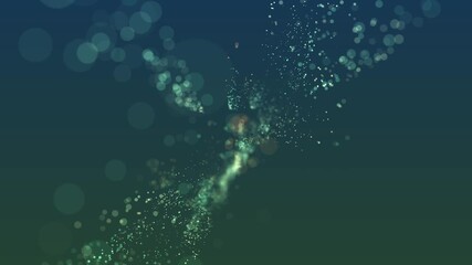 Flickering particles with bokeh effect.