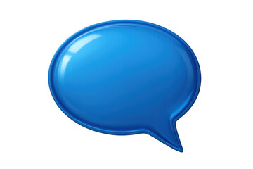 Fototapeta premium Blue 3d speech bubble icon glossy design representing online dialogue, chat message, and feedback communication