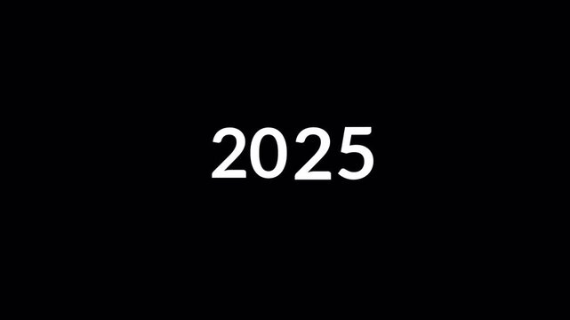 Calendar animation of years from 2020 to 2030 on transparent background, Year animation with alpha channel in 4k.