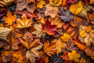 Autumnal foliage blanket in vibrant reds oranges and yellows