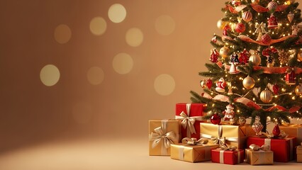 Studio Christmas Interior with Elegant Holiday Decorations