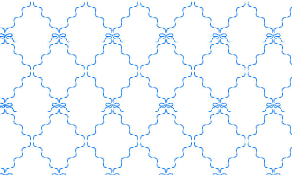 ブルーのリボンフレームデザインのパターン背景壁紙