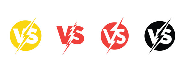 Vs Battle Logo Vector Icon with V S letters in a dynamic black pictogram, pop art yellow and red stamp effects, perfect for fight games, duel challenges, and gaming illustrations