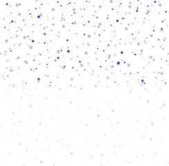 Blue Falling Dots Snow Background.