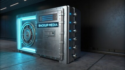 A Secure Data Vault with Backup Media Label Showing
