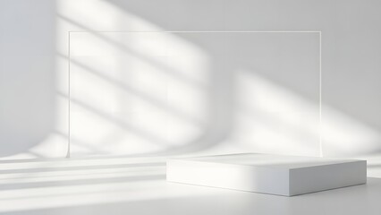 Obraz premium Abstract Minimalist Scene Geometric Display Platform with Shadows and Light