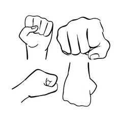 Fist Hand Line Art Illustration