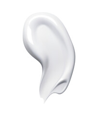 Realistic white cream cosmetic swatch. Isolated 3d vector skincare smear, stroke of lotion, moisturizer or facial treatment with a smooth, glossy finish and soft texture. Hydrating beauty product drop