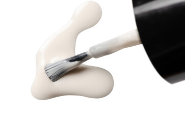 A sample of white matte nail polish. Isolated on a white background