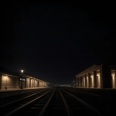 Lonely Tracks Under the Night Sky