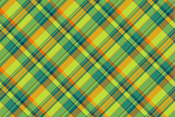 Tiny check fabric tartan, painting vector texture background. Age pattern plaid seamless textile in green and teal colors.