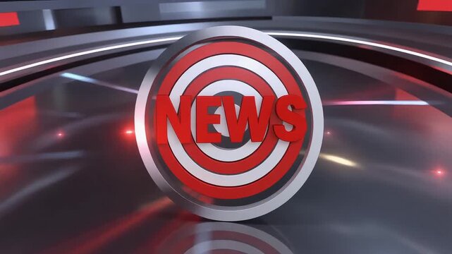 3d news logo on abstract background for broadcast media